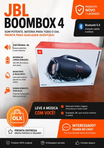 JBL BOOMBOX 4 ORIGINAL - NOVA E LACRADA!
