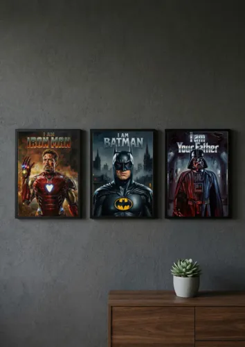 Semana do Orgulho Nerd - Kit 3 Quadros Decorativos "I Am"