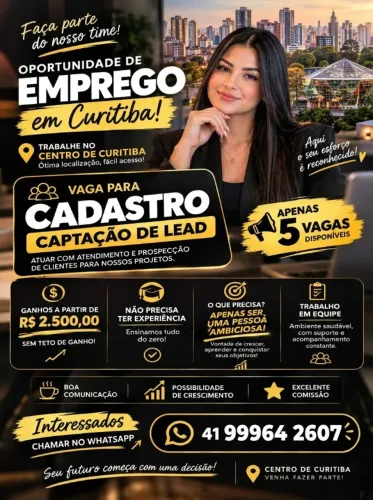 Vaga para Inicio imediato !