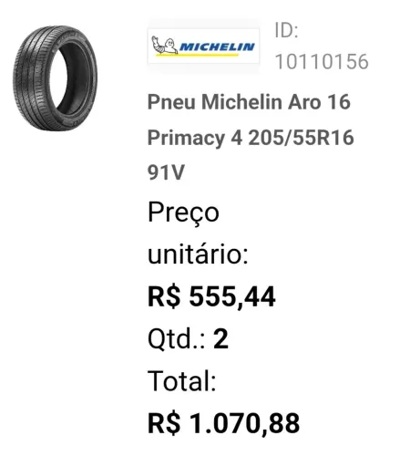 2 Pneu Michelin novo nuca usado