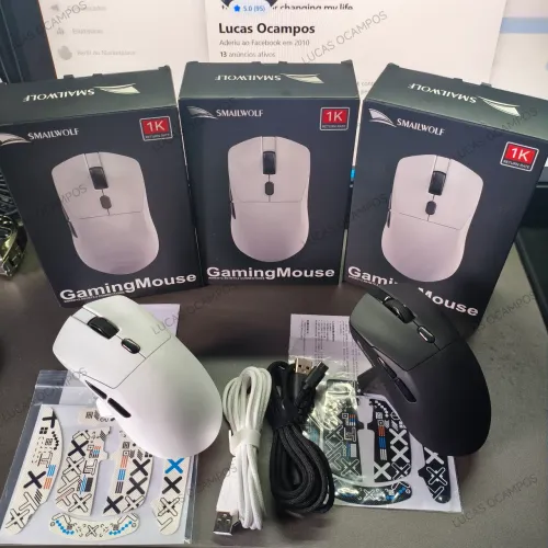 (NOVO) SmailWolf M3 PRO PLUS - Mouse Gamer Sem Fio c/ Dock