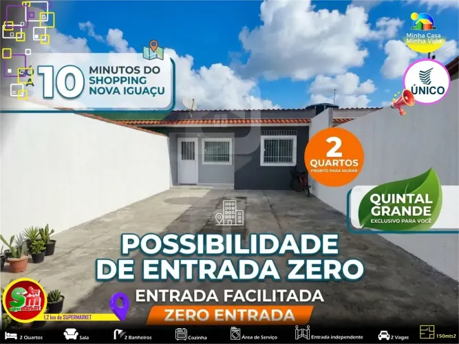 OPORTUNIDADE UNICA - 10 minutos do Shopping com 2 Qts e um Quintal Grande