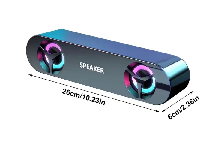 Caixa de som Soundbar Nova com luzes RGB para computador