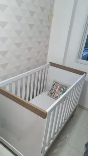 Berço Retrô Móveis Peroba Branco (01/2022) - vira Mini Cama - sem colchão