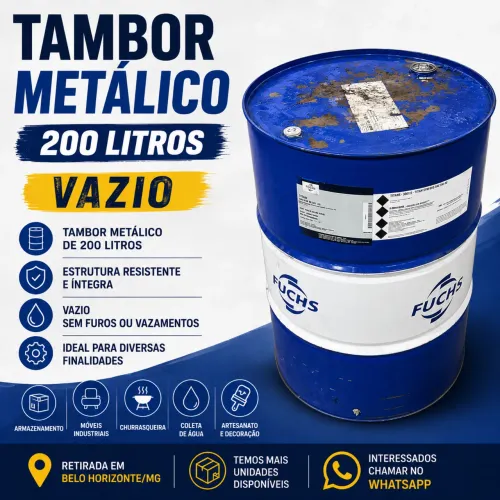 TAMBOR METÁLICO 200L VAZIO