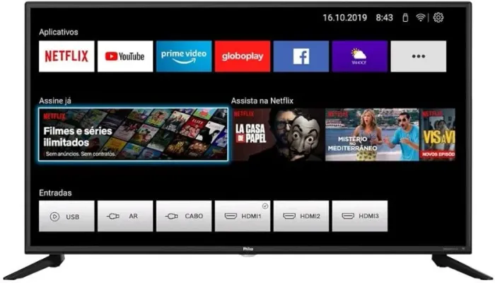 Smart TV LED 42 Full HD Philco PTV42G70N5CF com Processador Quad Core