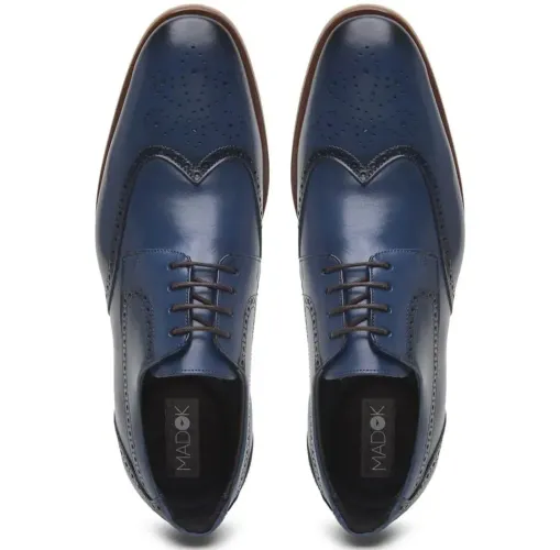 Sapato Social Masculino Azul Em Couro Madok original