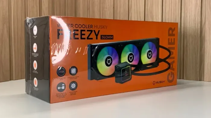 NOVO - WATER COOLER HUSKY FREEZE 360MM, ARGB, PRETO