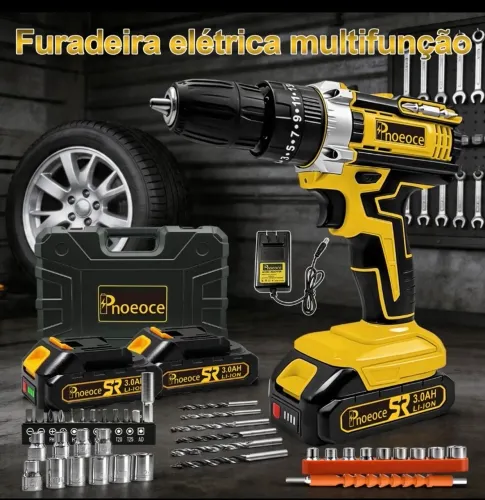 Furadeira elétrica multifunção completa