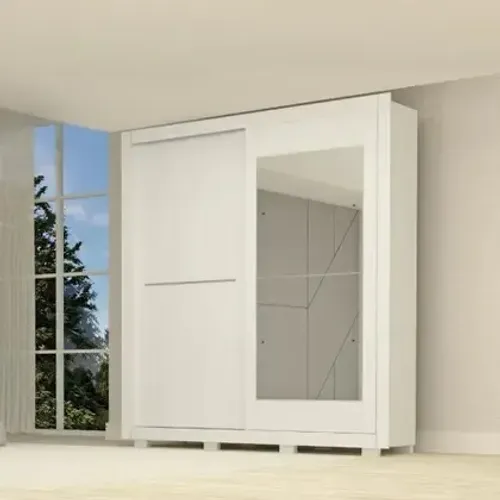 Elegância e Espaço no Seu Quarto - Guarda-Roupa Casal Nicole com Espelho 100% MDF | Oferta