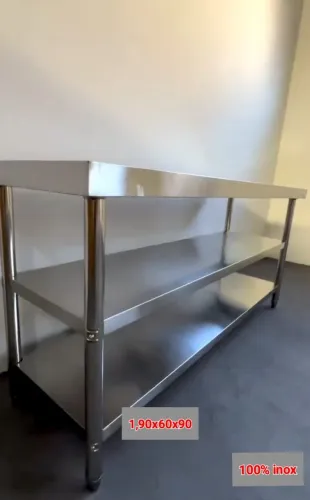 Mesa Grande Total de Aço inox industrial Nova 