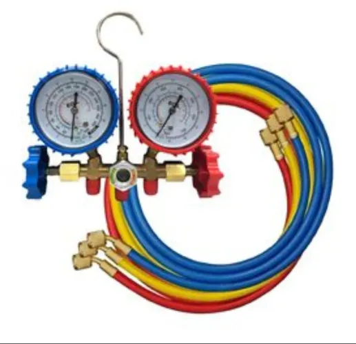 Manifold R410/R22/R407 com Mang 1/4x5/16 com visor manômetro 68,mm.