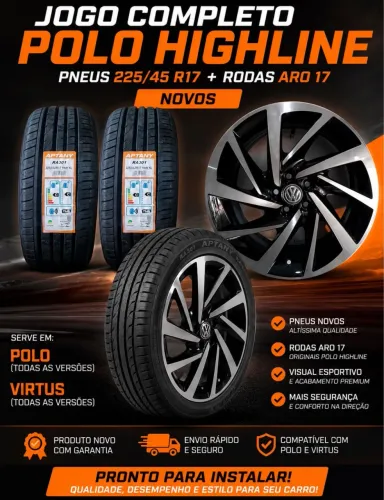 Rodas 17 virtus,polo,golf,nivus,Tcross NOVAS+ Pneus novos 