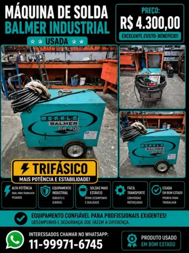 MÁQUINA DE SOLDA BALMER E MÁQUINA DE LAVAR INDUSTRIAL KARCHER