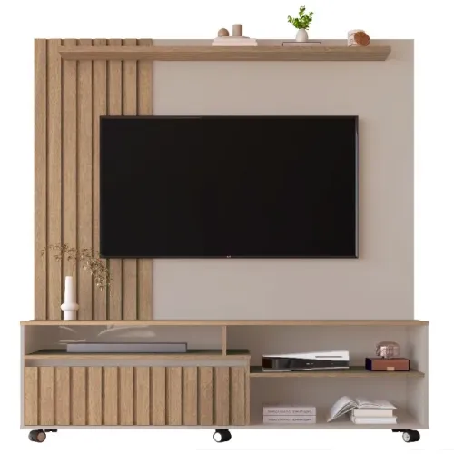 Home  Ripado com rodízios para Tv Até 65'' ! frete e montagem grátis.