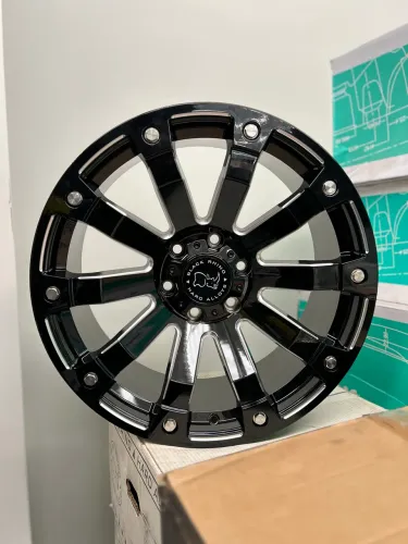 Jogo De Roda Black Rhino 2090SLK Preto Brilhante Diamantado 6x139 - 20x9 Offset 12 