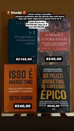 Kit 4 Livros Marketing e Psicologia: Jung, Seth Godin e mais (Novos)