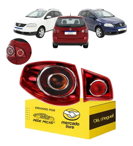 Par Sinaleira Vw Spacefox 2006 07 08 09 2010 Ré Vermelha Le Esquerdo/motorista