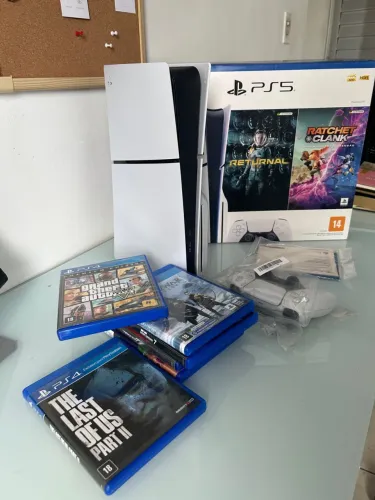 Pa5 slim leitor com 6 jogos e nota fiscal