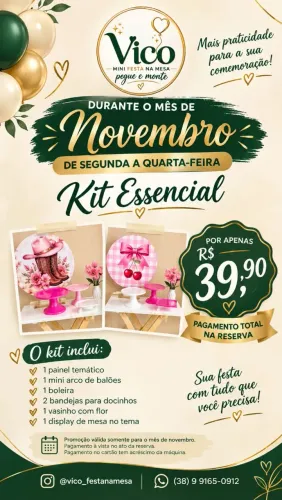 Mini Festa na Mesa Pegue e Monte
