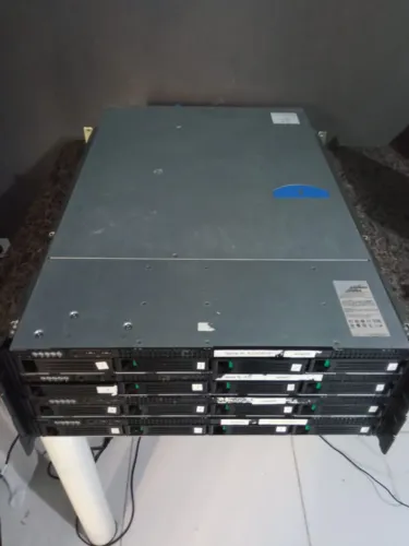 Lote com 4 Gabinetes Servidor Rack 1U Intel SR1690WBR + Fonte 650W + Gavetas Hot-Swap