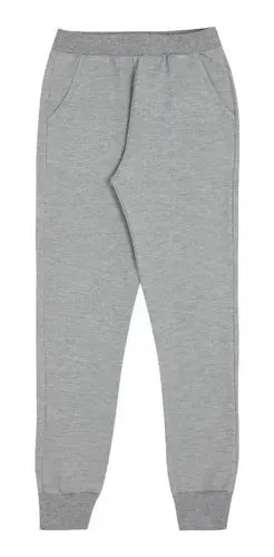 calça jogger de moletom infantil cinza mescla com punho na barra e bolsos laterais. 