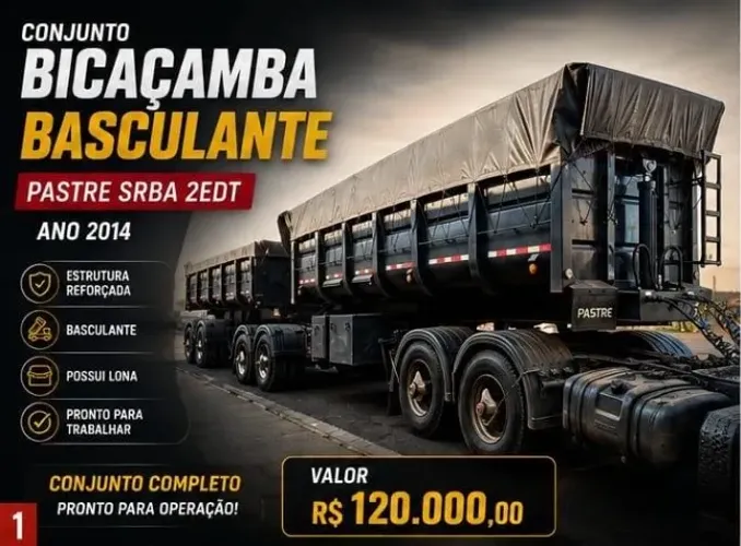Bicaçamba Basculante Pastre SRBA 2EDT - ANO 2014 Excelente Estado