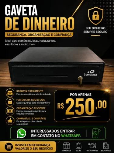 Gaveta de Dinheiro para Caixa Registradora