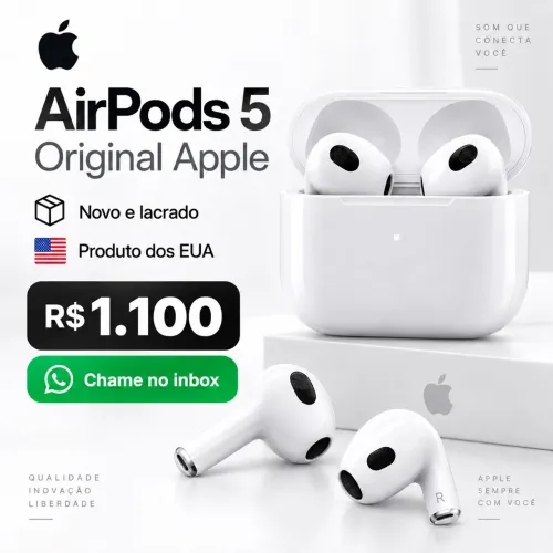 AirPods 5 Apple Novo Lacrado - Original