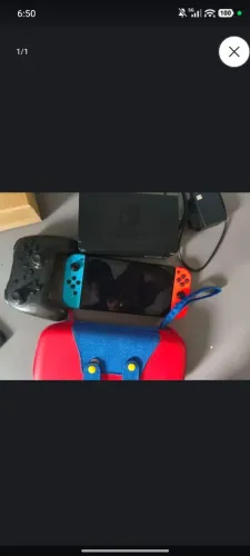 Nintendo switch desbloqueado+ controle+ case+dock