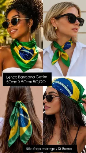 Lenço bandana ? cetim tamanho 50cmx50cm 50,00