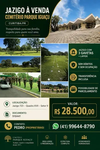 Jazigo desocupado cemitério parque iguaçu - CURITIBA