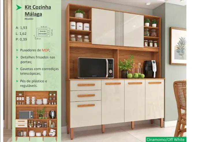 Cozinha Málaga Cinamomo off white 