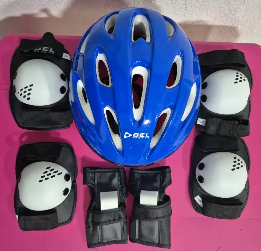CAPACETE + KIT DE PROTEÇÃO INFANTIL - Bel Sports