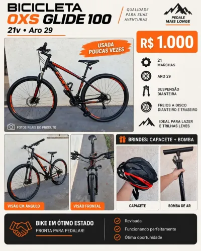 Bicicleta OXS Glide 100 21v aro 29