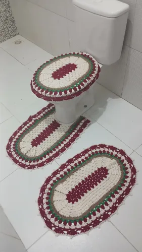 Conjunto de banheiro em crochê