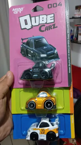 Mini Gt Qube Carz Kit Set Conjunto - Nissan Skyline GTR R34, R35 e Silvia, PREMIUM, MiniGT