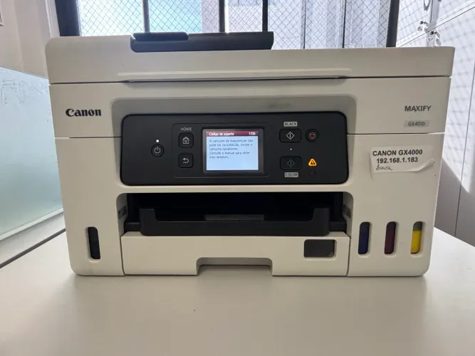 Impressora maxify cânon gx4010 defeito do cartucho de manutenção