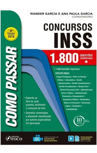 COMBO, Livros Como passar no INSS,  com 1800 e 800 questões