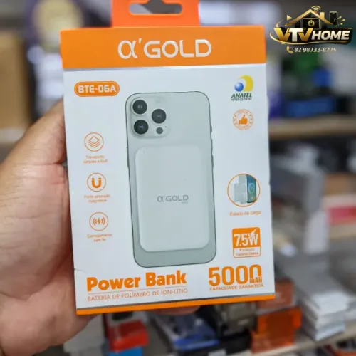 Powerbank Por Indução Para Iphone 5.000 Mah + Entrega Grátis