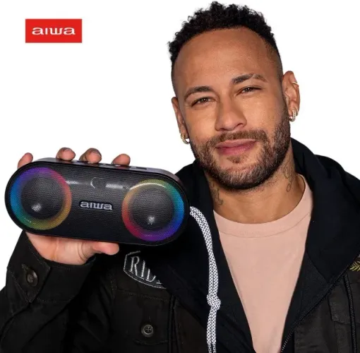 Caixa de Som Speaker, Aiwa, Bluetooth, Luzes Multicores, IP65 - AWS-SP-01