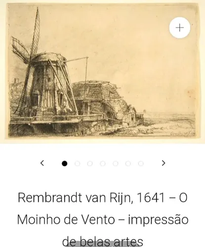 GRAVURA METÁLICA : O MOINHO DE VENTO - REMBRANDT VAN RIJN, 1641