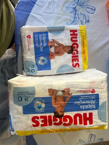 FRALDAS TAMANHO G HUGGIES E BABY SEC
