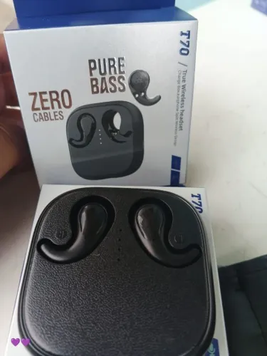 Fone de Ouvido Bluetooth Sem Fio T70 Pure Bass - Novo na Caixa