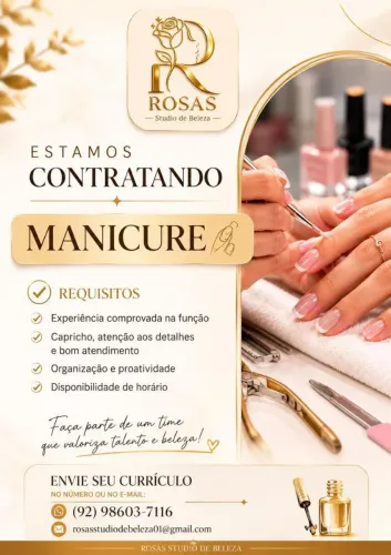 Estamos contratando manicure 