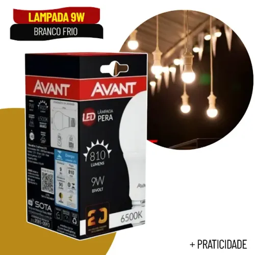 Lâmpada LED Bulbo 9W 6500K Branco Frio Bivolt Econômica e Durável - SCS79