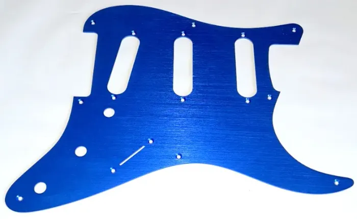 Anodized Blue Aluminum Stratocaster Pickguard and Tremolo Cover Plate