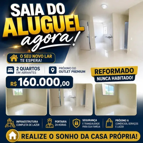 Excelente apartamento de 2/4 - Novo- Nunca habitado- Escada - 1o andar