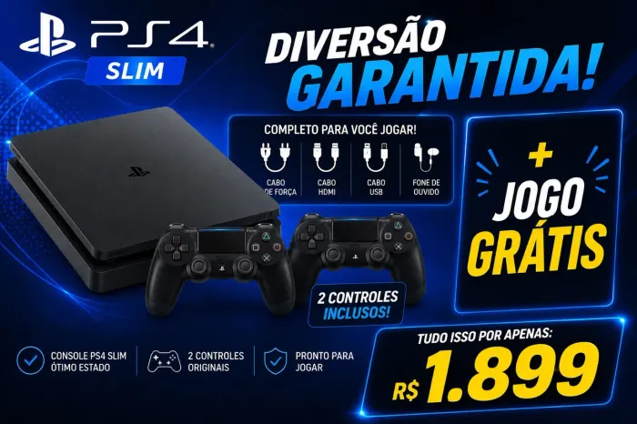 Ps4 slim completo com Ssd 