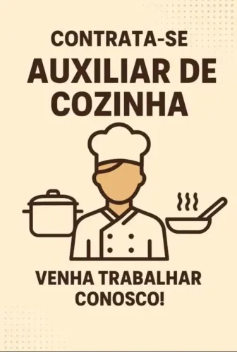 aux cozinha - salário aproximado R$ 2500,00